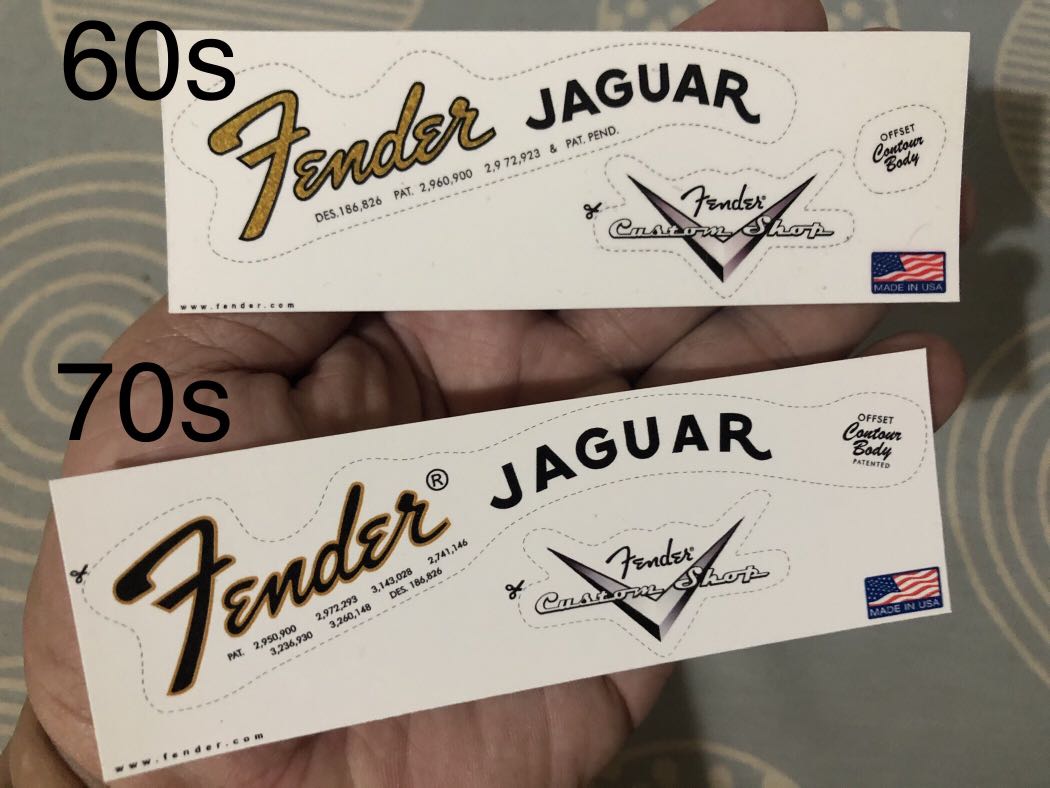 Fender Jaguar Waterslide Decal, Hobbies & Toys, Music & Media, Music