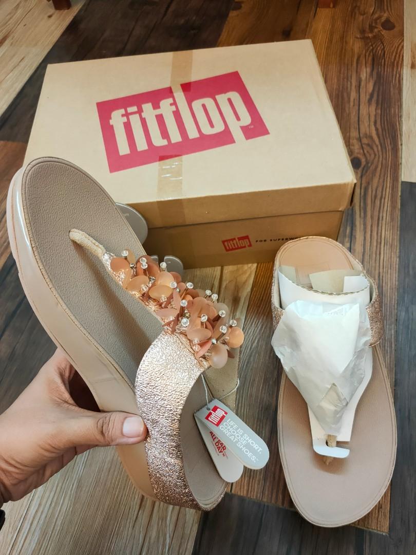 Fitflop Boogaloo Toe Post Rose Gold Size UK6.5 Women s