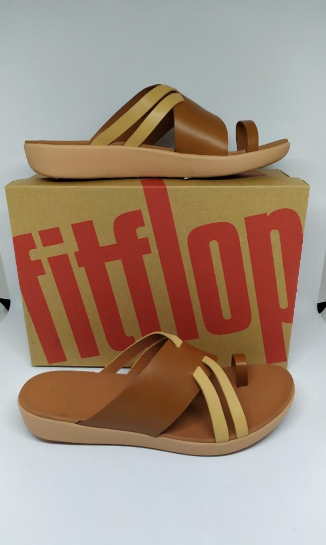 FitFlop Loopy Leather Slides in Light Tan Size US6 only Women s Fashion Footwear Flats Sandals on Carousell