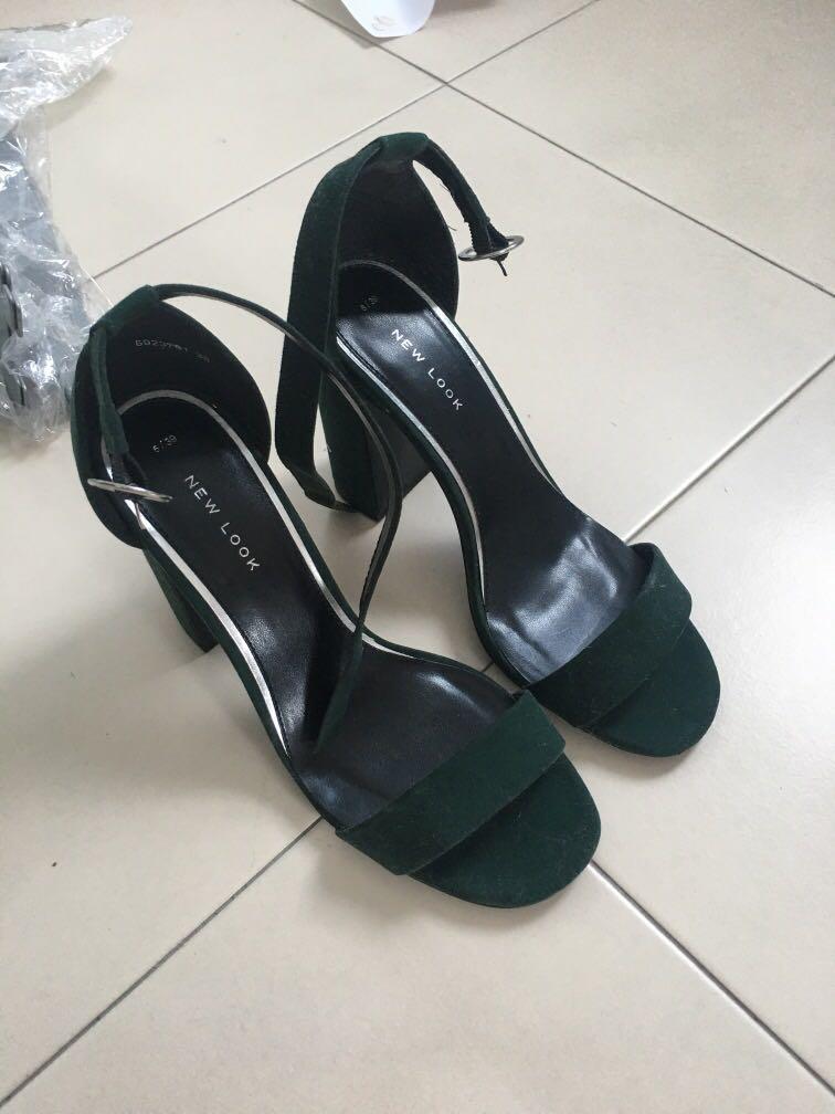 Harriet Wilde Hetty Forest Green Velvet Tie Up Block Heel Court Shoes |  Velvet shoes, Heels, Bridal shoes