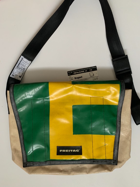 Freitag Dragnet Original Messenger Bag Green and Yellow E Men s