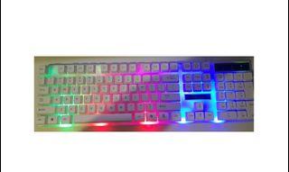 Gaming Keyboard - ZGB G21 104 Keys USB Wired Mechanical Feel Colorful Backlight Office Computer Keyboard Gaming Keyboard(White)