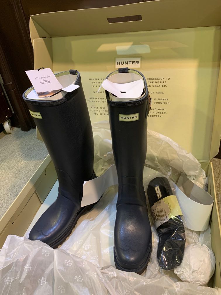 Hunter x Kingsman Navy Rain Boots 防水雨靴UK 11, 男裝, 鞋, 西裝鞋