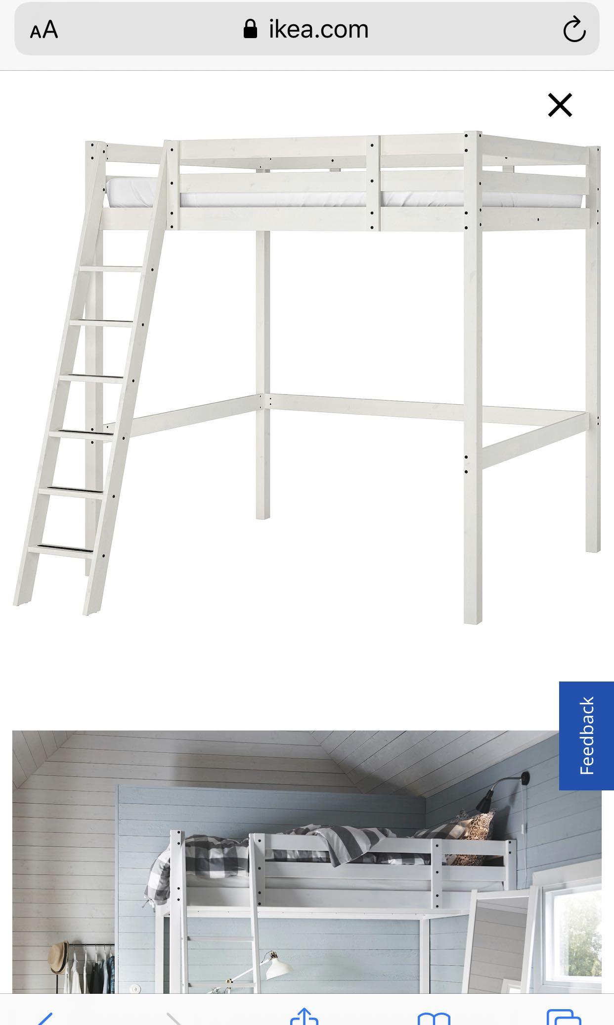 Pardon versneller extract Ikea Loft Bed white stain Stora, Furniture & Home Living, Furniture, Bed  Frames & Mattresses on Carousell