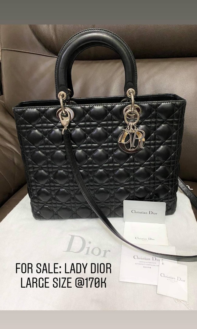 Large Lady Dior Bag Blush Cannage Lambskin  DIOR US