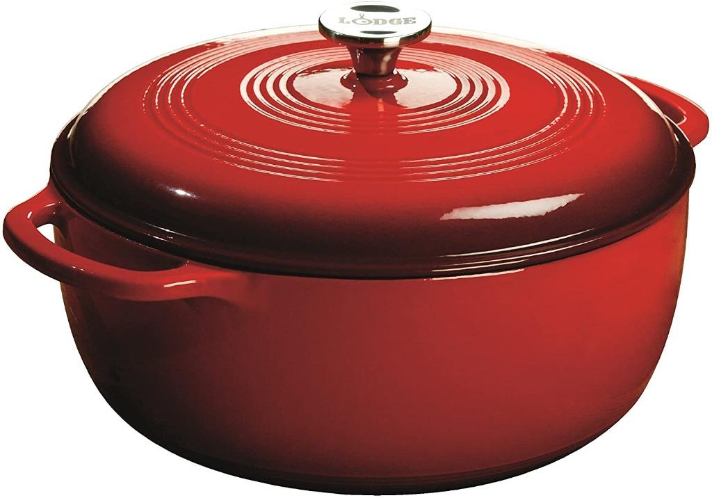 Lodge Large 7.5 Quart Enameled Enamel Cast Iron Dutch Oven Kitchen
