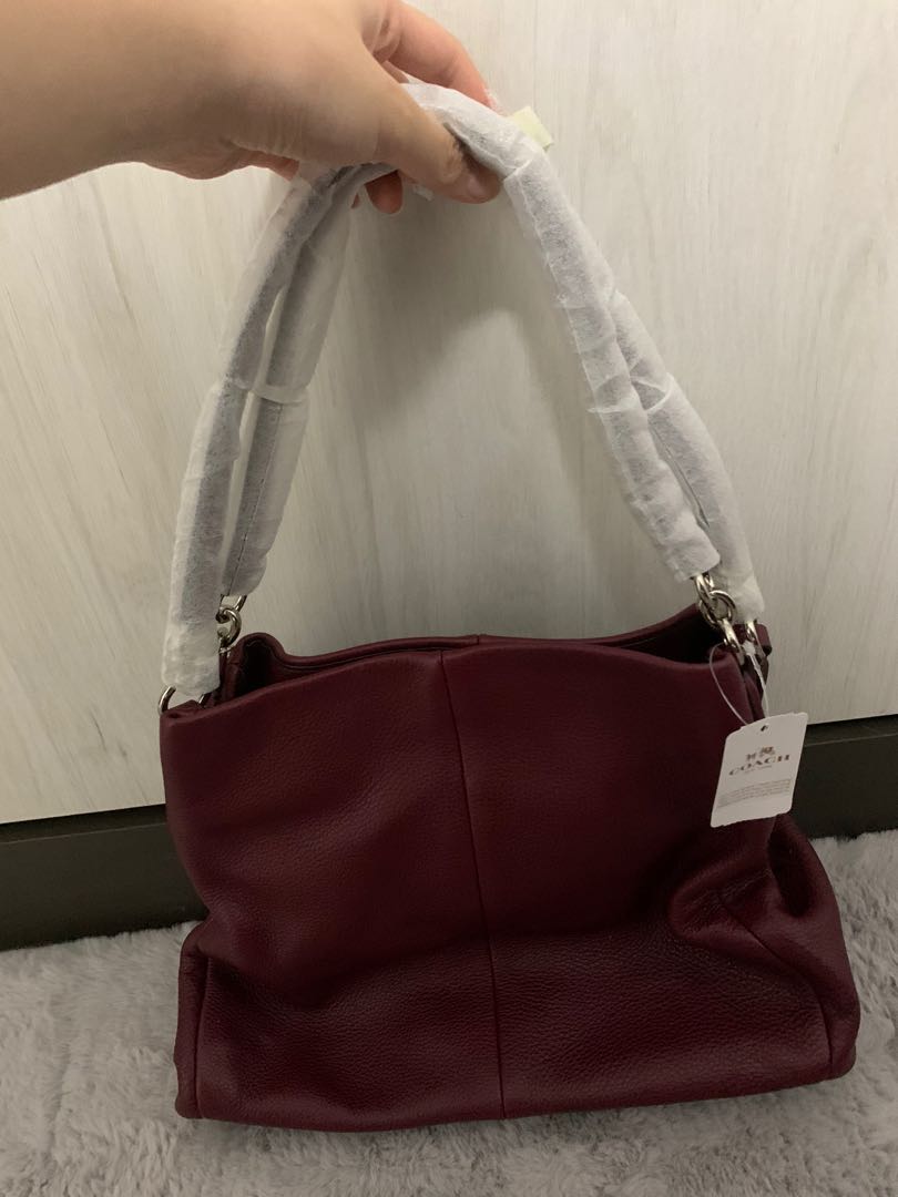 coach maroon shoulder bag