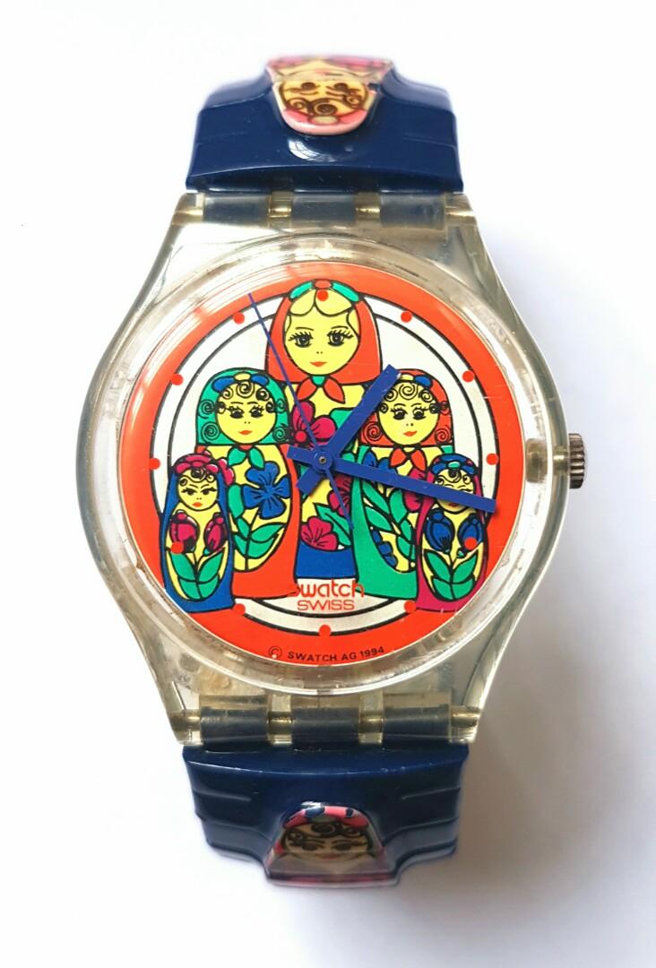 Matrioska Russian Nesting Dolls GK204 Swatch Vintage Watch Flex Band,  Women's Fashion, Watches \u0026 Accessories, Watches on Carousell
