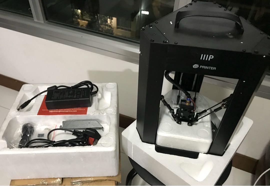 Monoprice Mini Delta 3d Printer With Heated 110 X 110 X 120 Mm