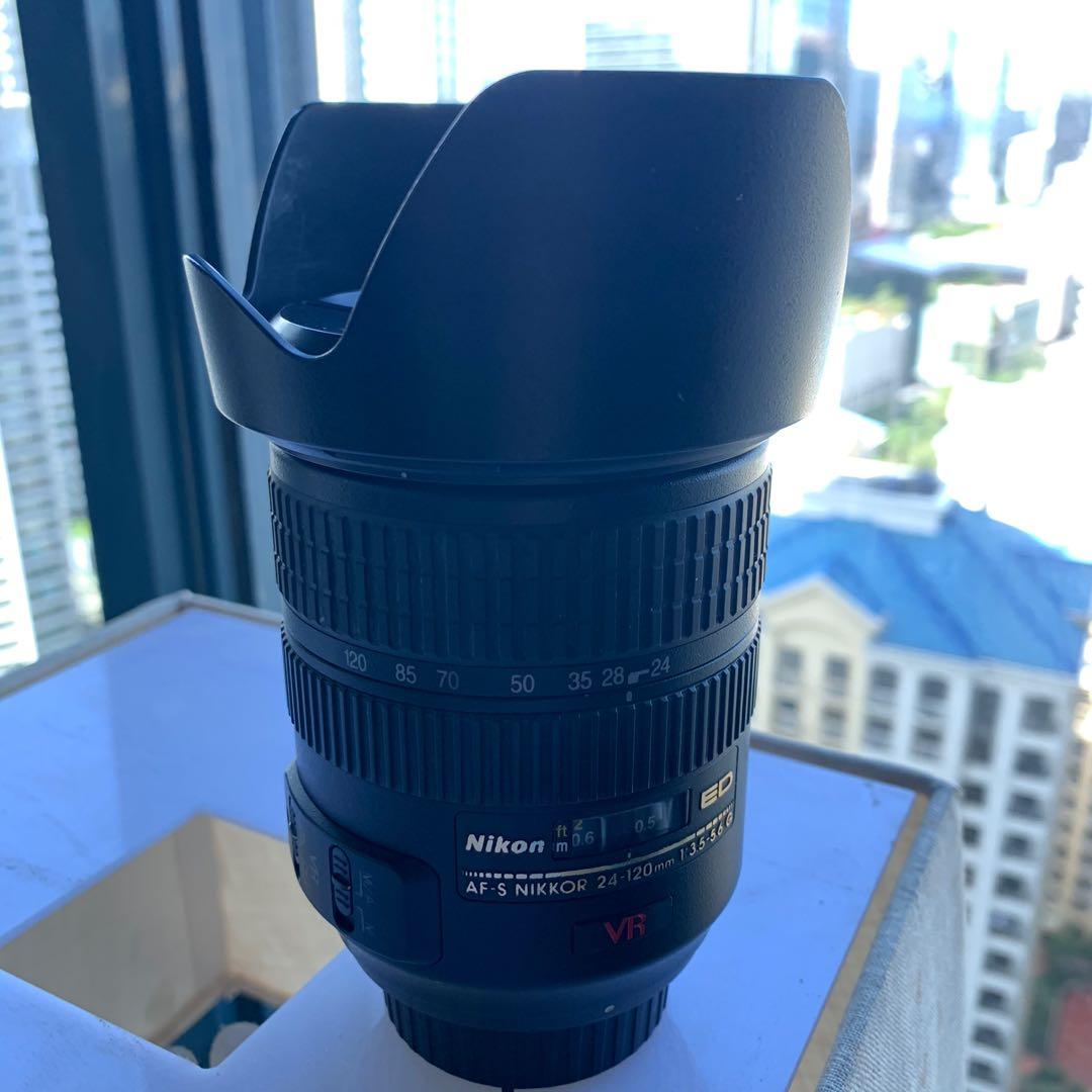 Nikon lens VR (Category: Lens & Kits) located in Taguig. Submitted by chapasil (Listing ID 1014185833, Image 3). Description: Used Nikon 24-120mm F3.5-5.6 AF-S G VR w/ Lens hood, Front, and Rear caps. Free tokina UV 72 lens protector. Legit serious cash buyer only. Pickup in BGC. No COD. Cheapest in the market. Lens only no box. No issues. Clean. G Type DX Nikkor is intended exclusively for NIKON SLRs where aperture is controlled from body 24-120