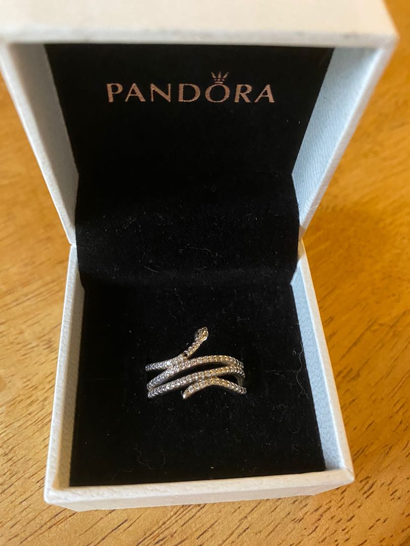 Pandora swirling snake ring, Women's Fashion, Jewelry & Organisers,  Precious Stones on Carousell