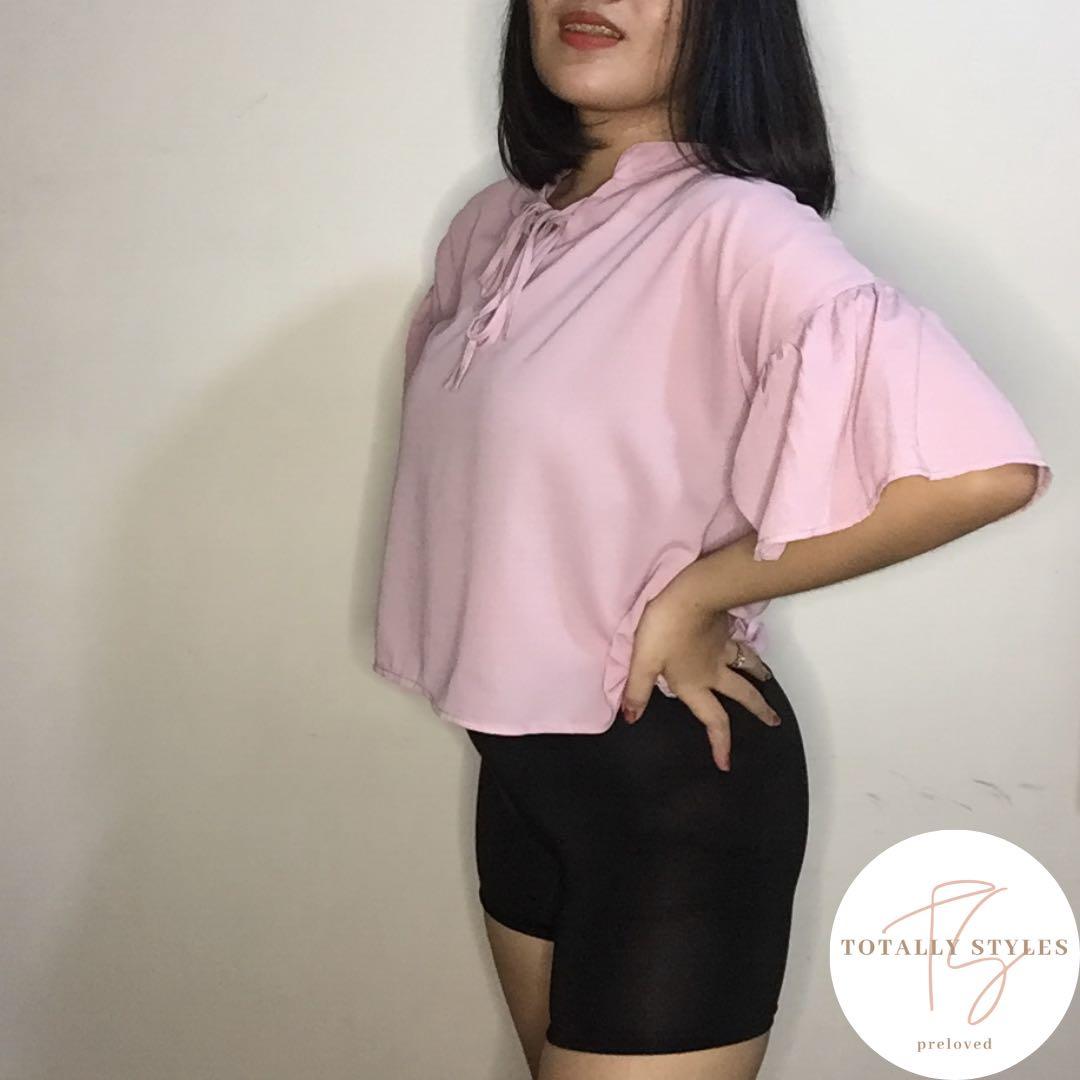 Pink Blouse with Ribbon (Category: Blouses) located in Manila. Submitted by totallystylespreloved (Listing ID 1014327284, Image 1). Description: Hi Gorgeous! We are Totally Styles. You can visit our IG and FB page, just search @totallystylespreloved to know more about us. We want you to know that 10% of our monthly proceeds will be donated to a charity. Ang saya diba? Naka-awra ka na, nakatulong ka pa! CLOTHING DETAILS: SIZE: Fits medium to large