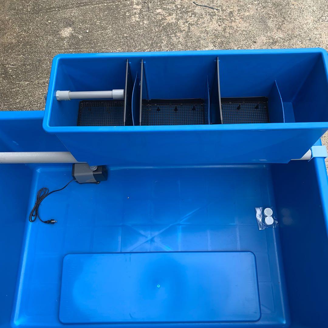 Plastic Tub Aquariums Tank with filter box and pump and media 480L