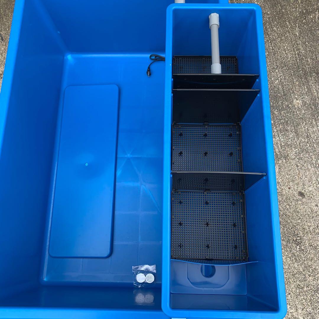 Plastic Tub Aquariums Tank with filter box and pump and media 480L