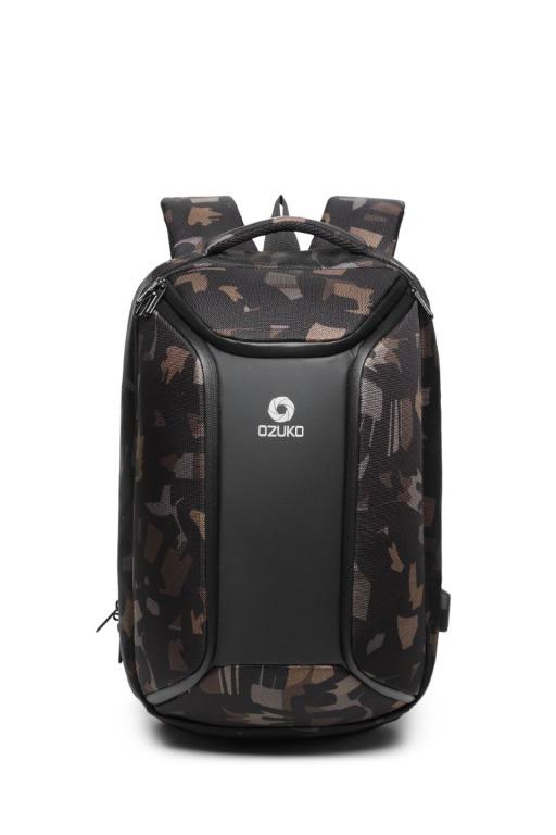 Po Large Capacity Water Resistant Men Backpack Usb Charging