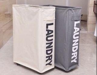 Rolling Laundry Basket -GRAY