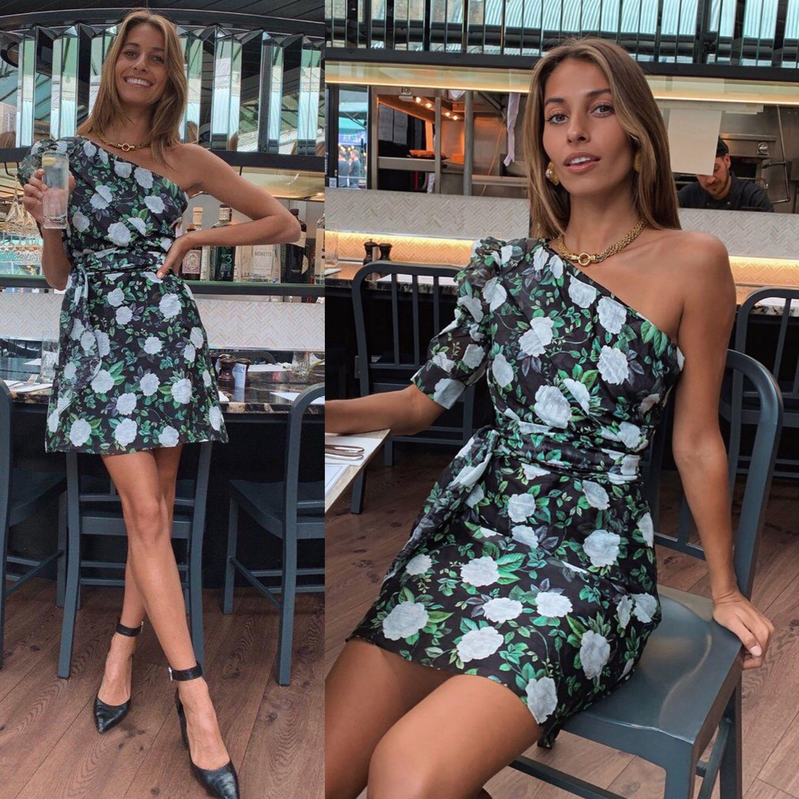 SALE Talulah Troppo Dreams Dark Floral and Blossom Mini One Shoulder Dress authentic bec bridge