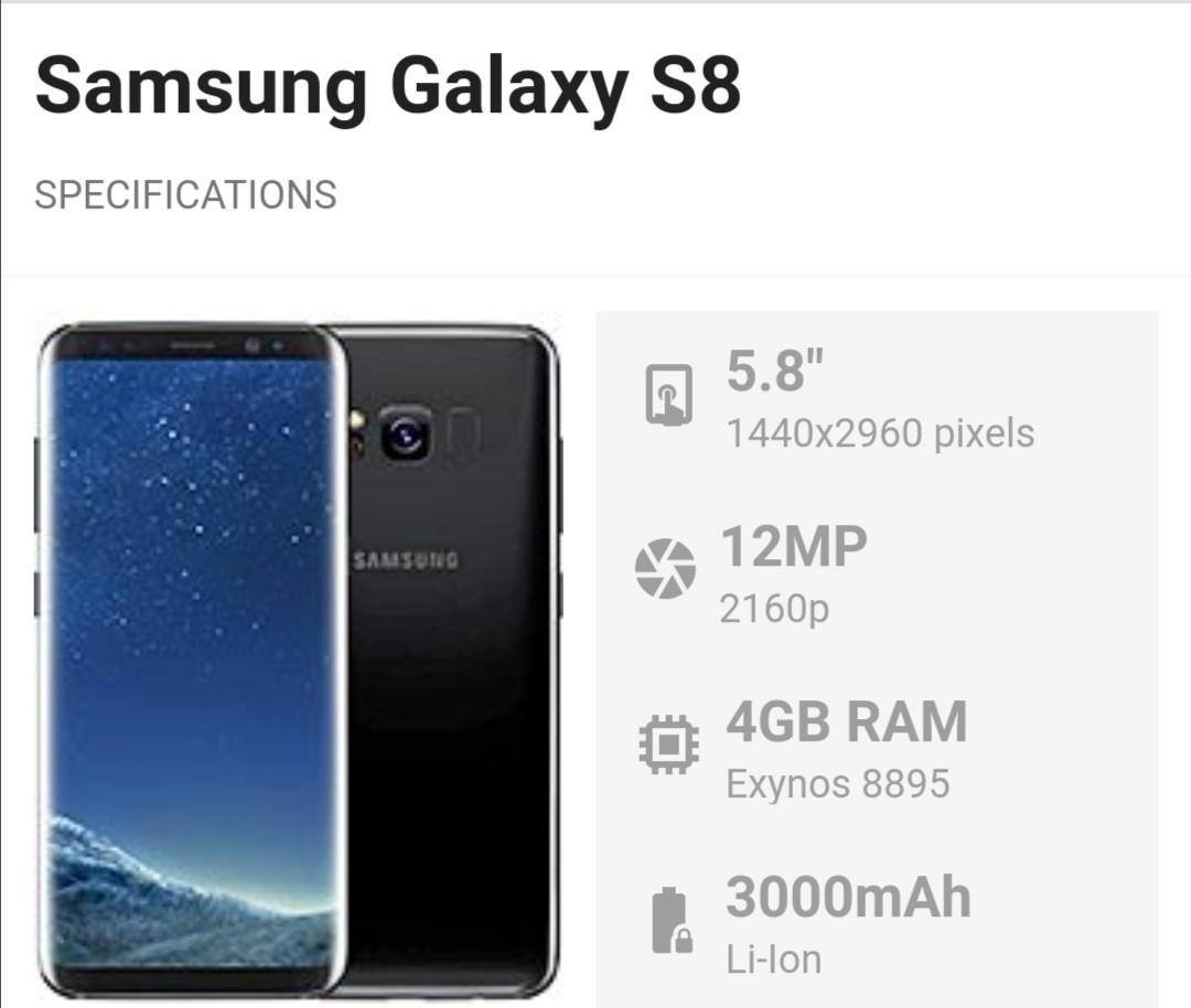 Samsung Galaxy S8 64gb Original Sme Fullset For Sale Mobile Phones Tablets Android Phones Samsung On Carousell