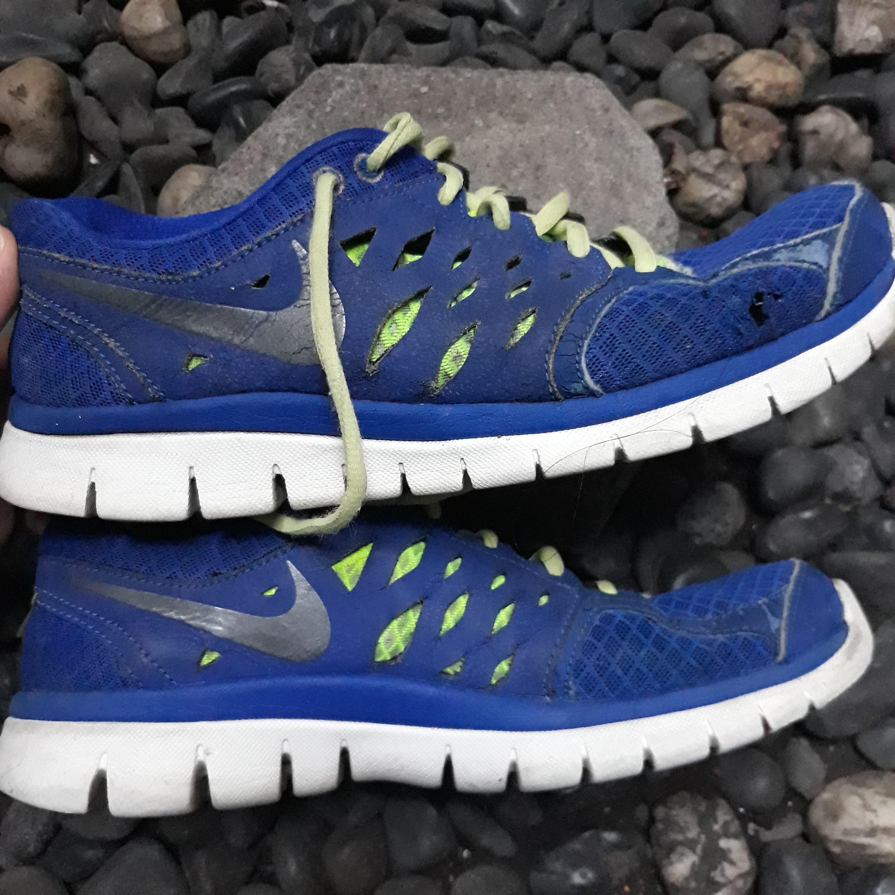 Sepatu Lari Running Shoes Nike Flex Run 2013 Blue Fesyen Pria Sepatu Sneakers Di Carousell
