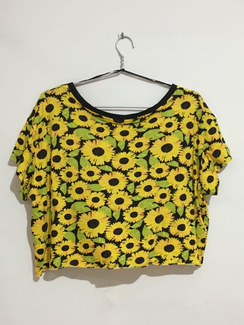 Sunflower Crop Top Women S Fashion Clothes Tops On Carousell