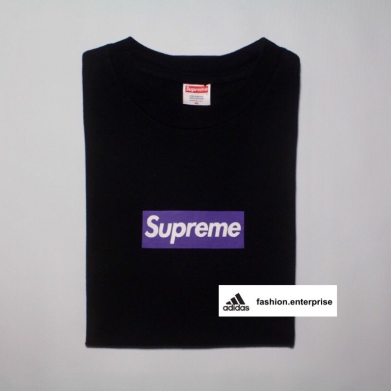 Supreme purple on black 2025 box logo