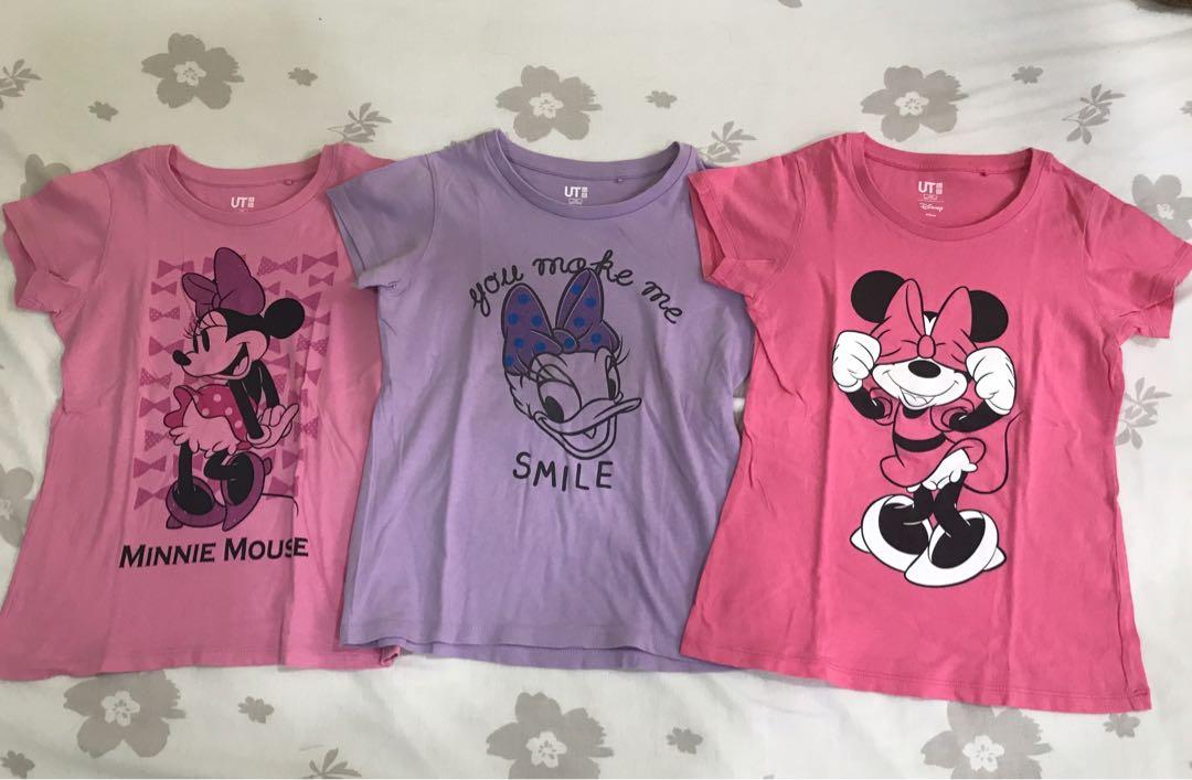 Uniqlo Girls Disney T Shirts Size 130 Babies Kids Babies Kids Fashion On Carousell