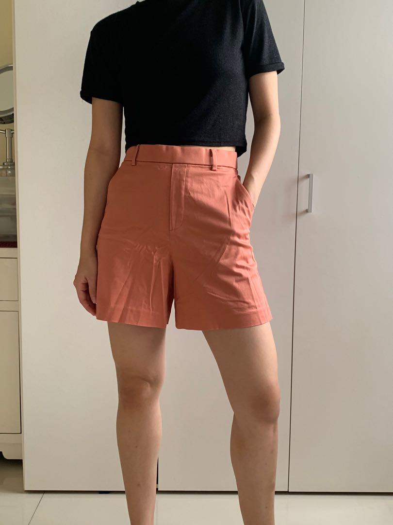 satin high waisted shorts