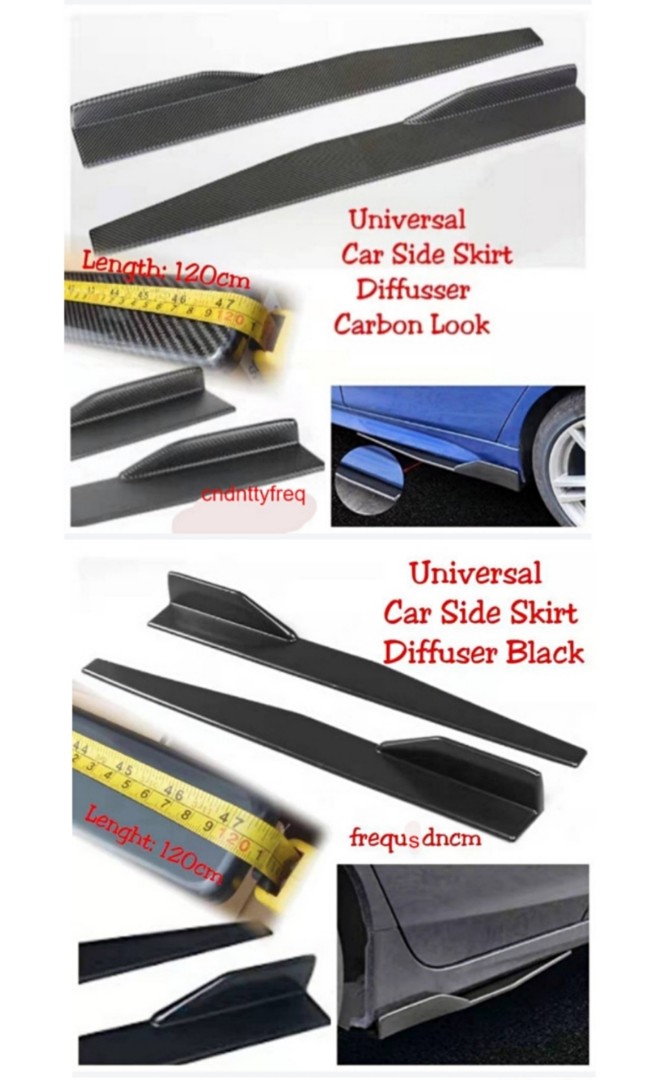 Diffuser Universal car side skirt carbon look one pair satria, Auto