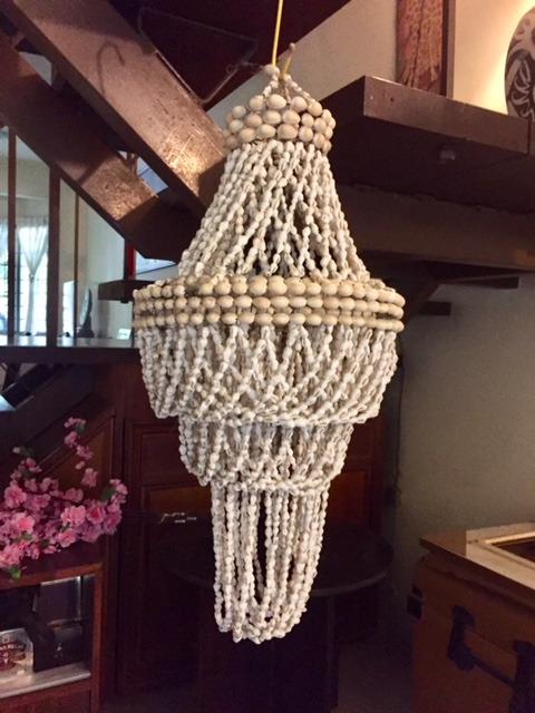 Vintage Shell Chandelier Lamp from1980s