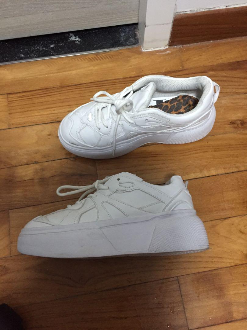 Zara White Casual Sneakers Women S Fashion Shoes Sneakers On