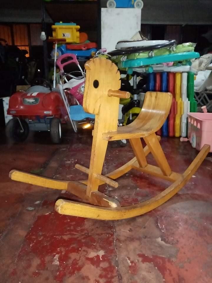 wooden rocking car