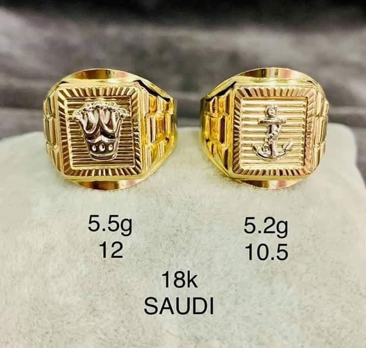 18K Saudi Gold Mens Ring VSPL, Women's Fashion, Jewelry & Organizers ...
