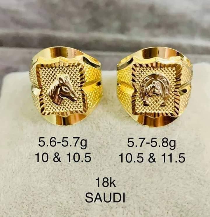 18K Saudi Gold Mens Ring VSPL, Women's Fashion, Jewelry & Organizers ...