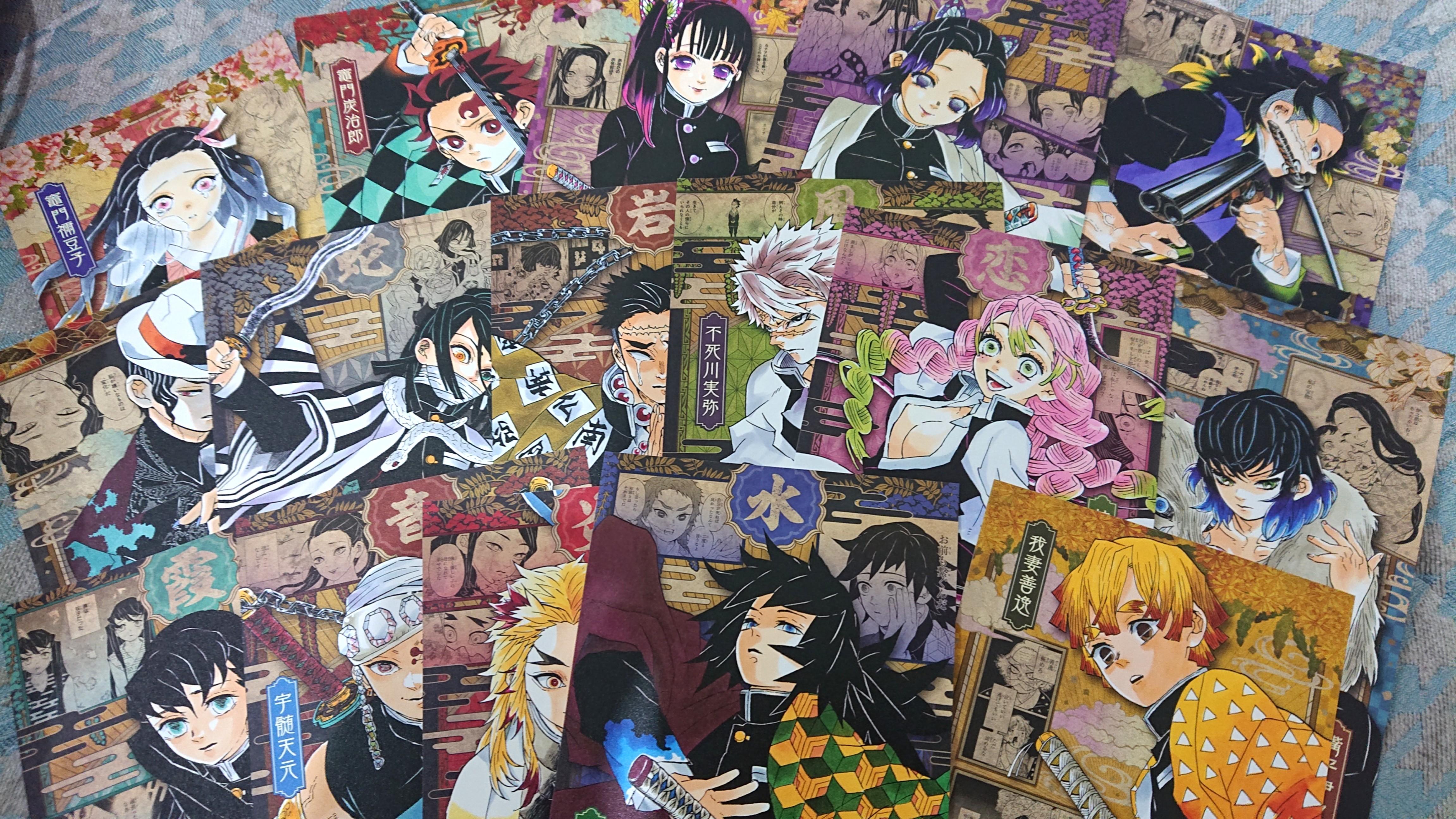 現貨日版鬼滅之刃 漫畫特裝版名信片16張紀念set 連盒 興趣及遊戲 書本 文具 漫畫 Carousell