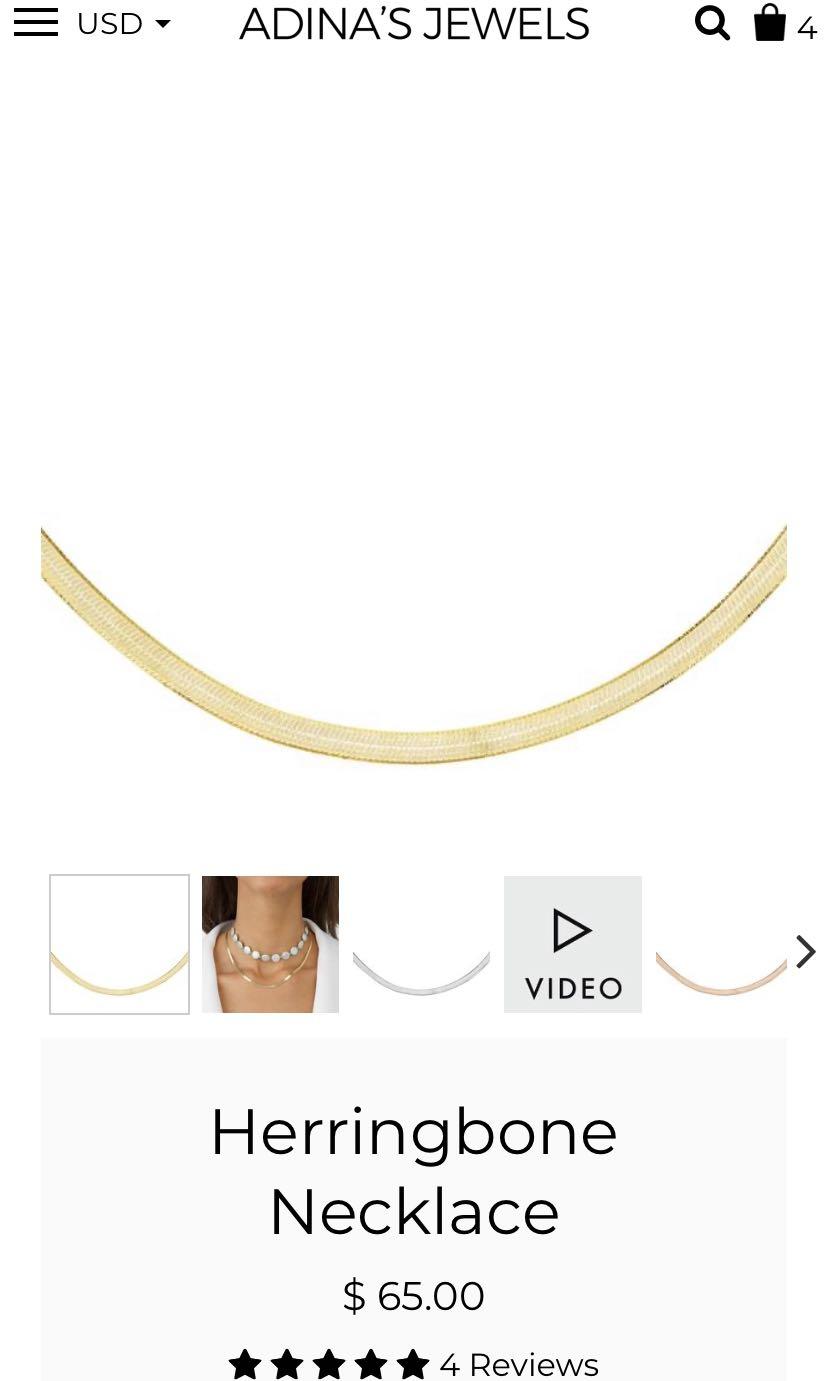 Adina's jewels top herringbone necklace