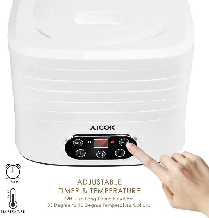Aicok Food Dehydrator Digital Food Dryer with 5 Large Trays, 3570°C