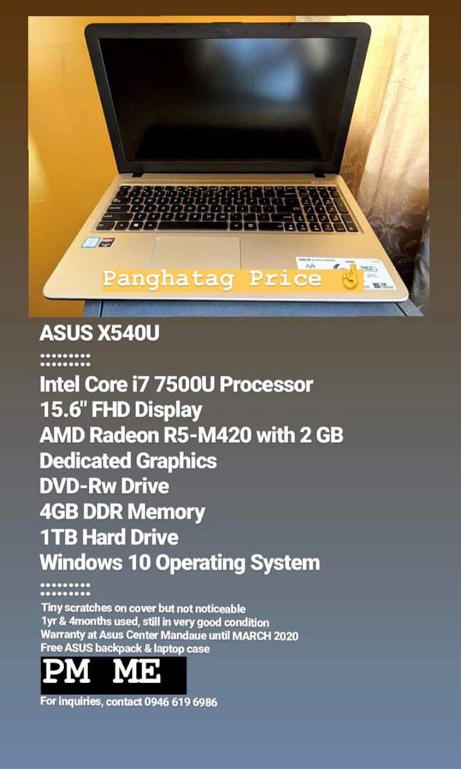 Intel I7 Asus X540u Laptop Electronics Computers Laptops On Carousell