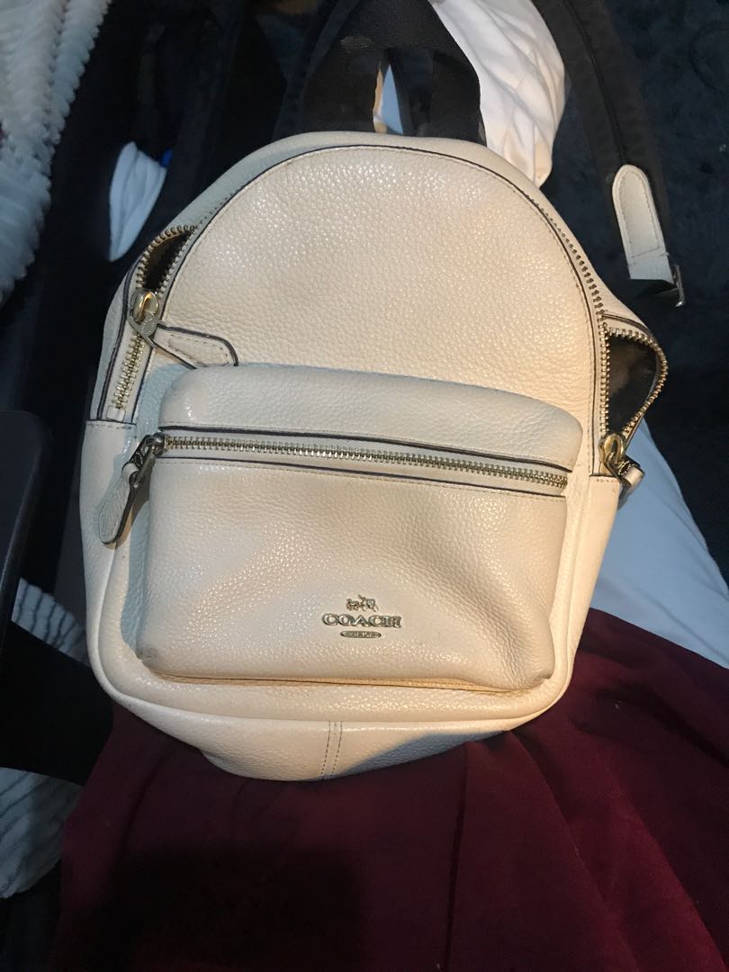 White coach mini hot sale backpack