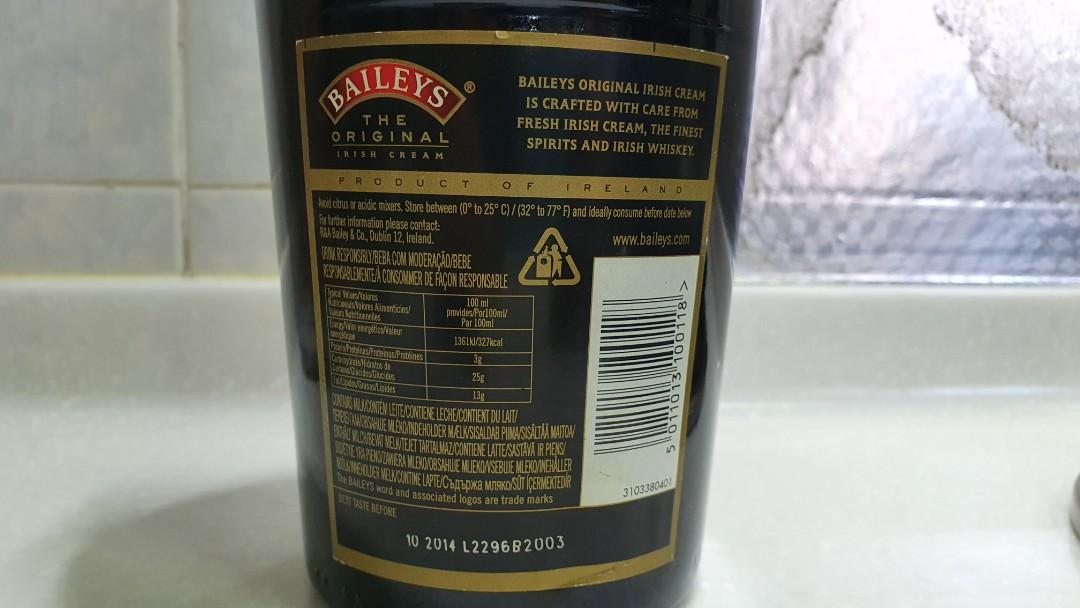 Bailey's Irish Cream 1000ml (The Original), Food & Drinks ...