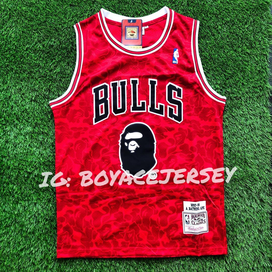 BAPE X MITCHELL & NESS LEGACY JERSEY, Men's Fashion, Tops & Sets, Tshirts &  Polo Shirts on Carousell