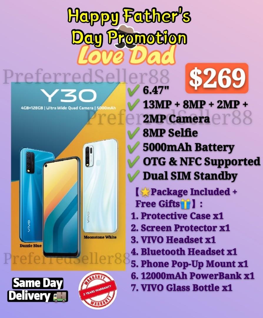 VIVO Y30 (4GB RAM + 128GB ROM 
