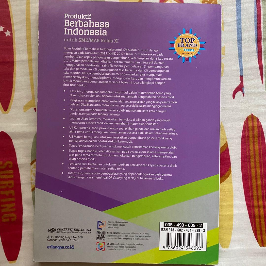 Buku Smk Produktif Bahasa Indonesia Kelas 11 Revisi Erlangga Ki Kd Buku Alat Tulis Buku Pelajaran Di Carousell