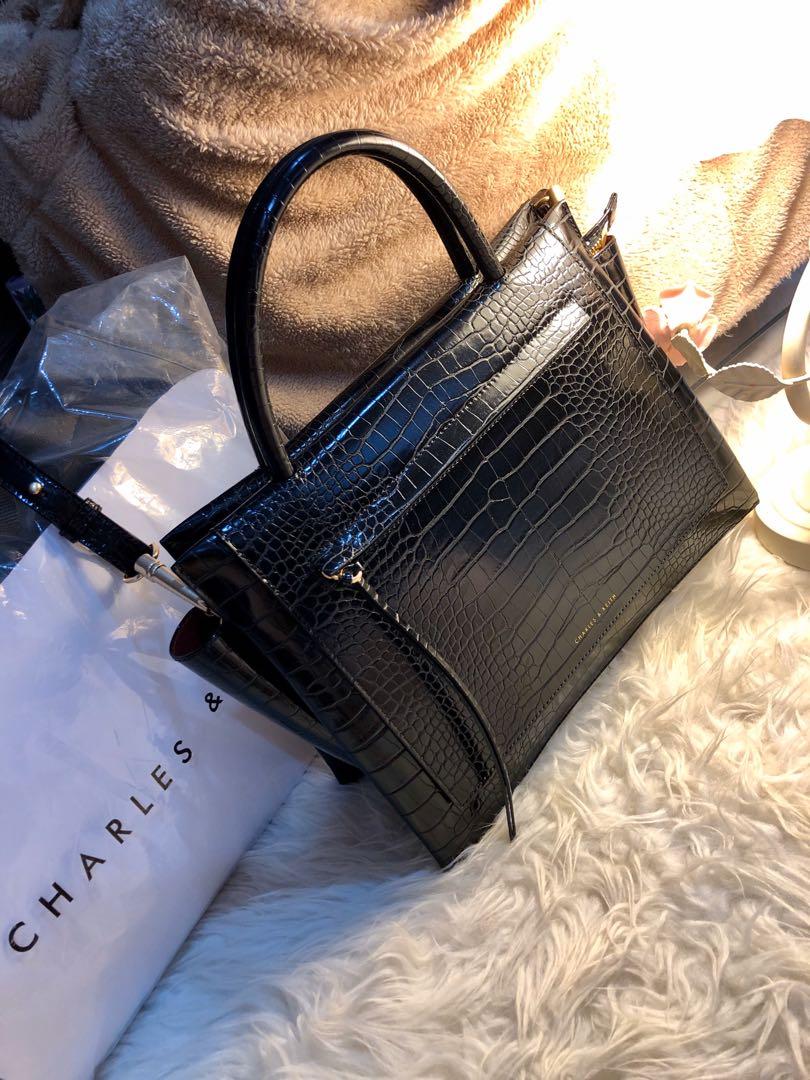 Large trapeze handbag charles and deals keith