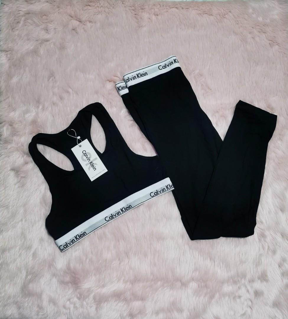 calvin klein bralette and leggings set