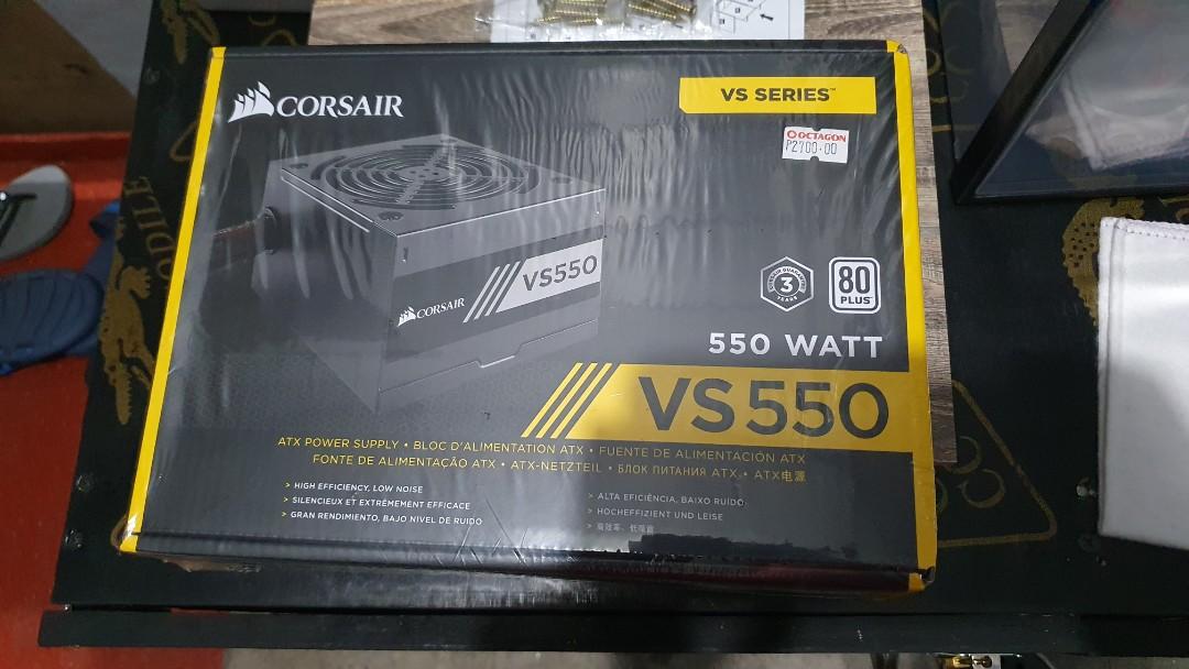 Corsair VS550 80+ true rated PSU, Computers & Tech, Parts & Accessories,  Computer Parts on Carousell
