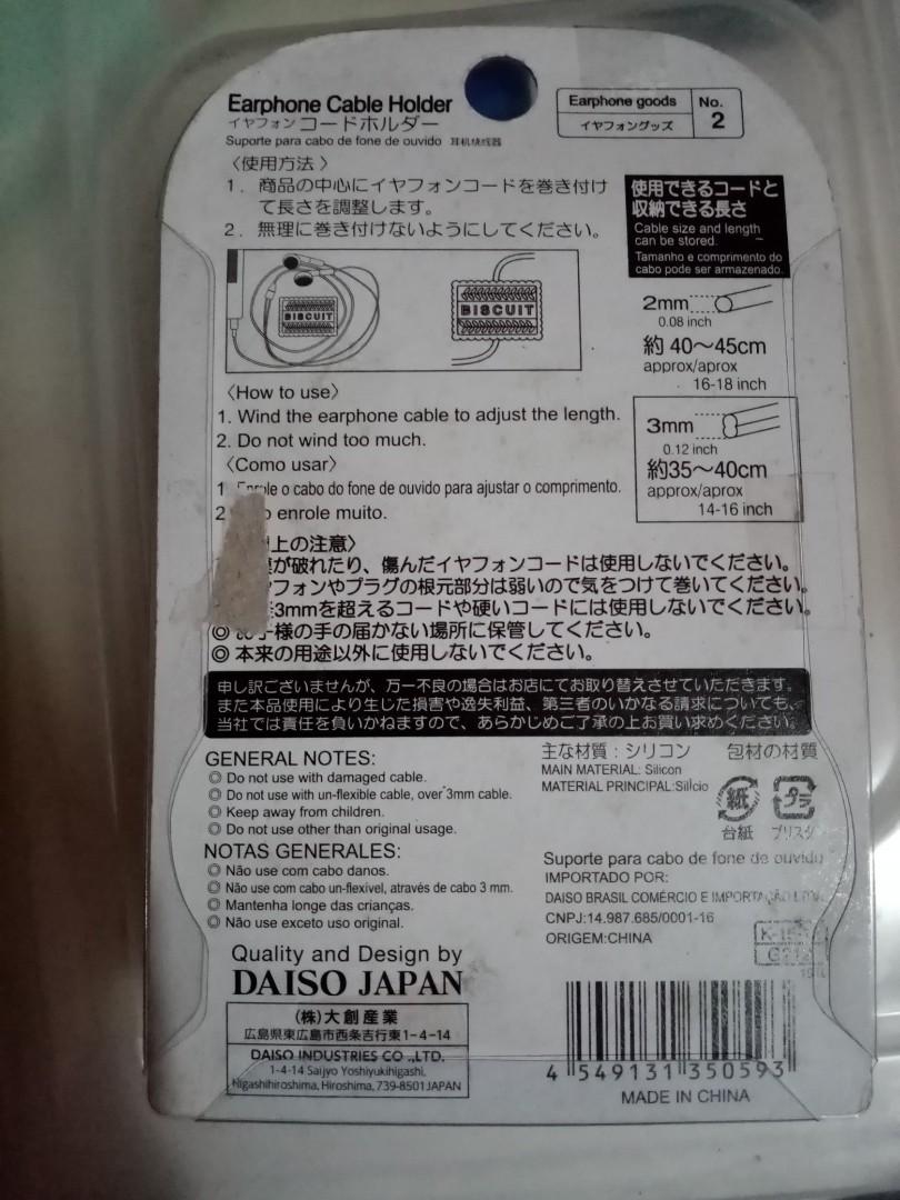 Daiso Earphone cable holder, Audio, Portable Audio Accessories on Carousell