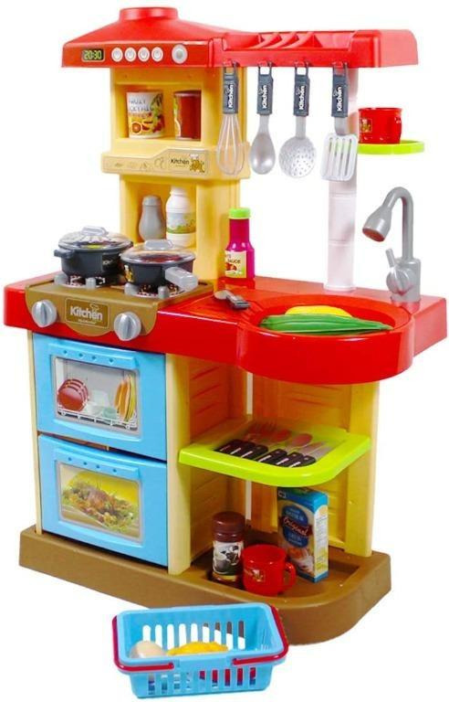 Deao Children Play Kitchen Set Toy With Play Food And Cooking Accesories Red Kc2 R No Canned Food Sauce Egg Electronics Others On Carousell