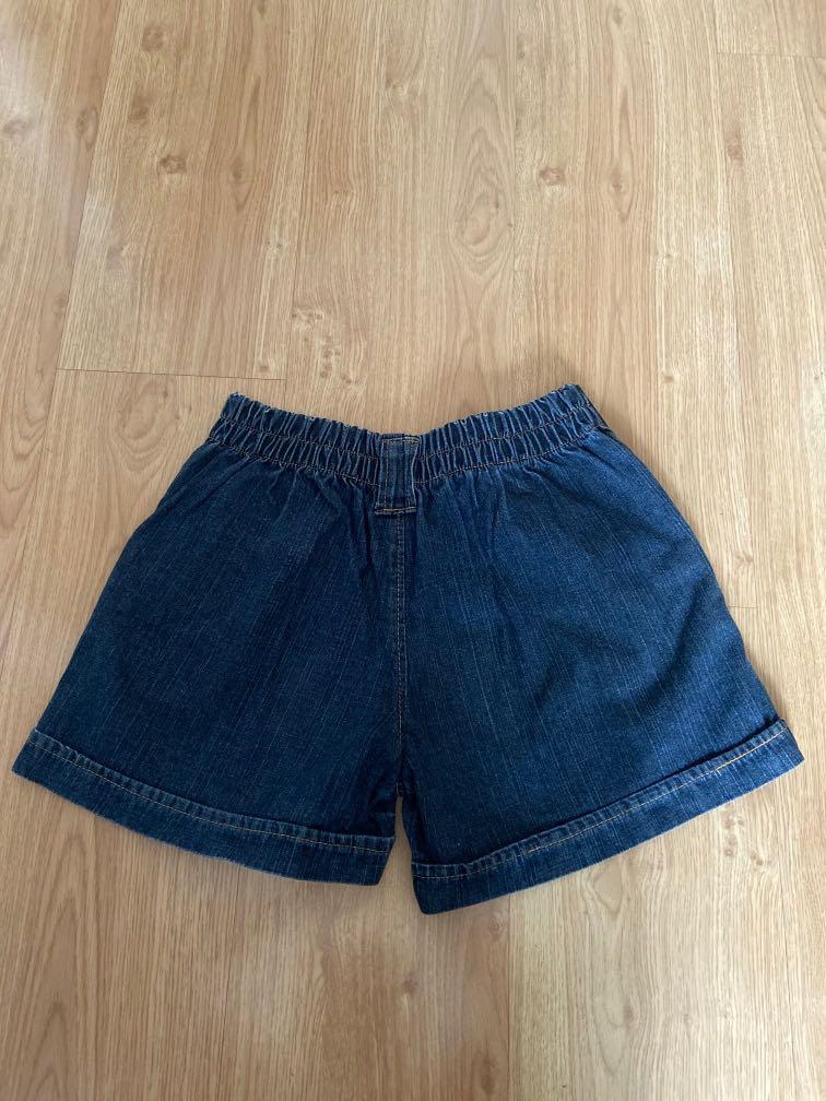 elastic band jean shorts