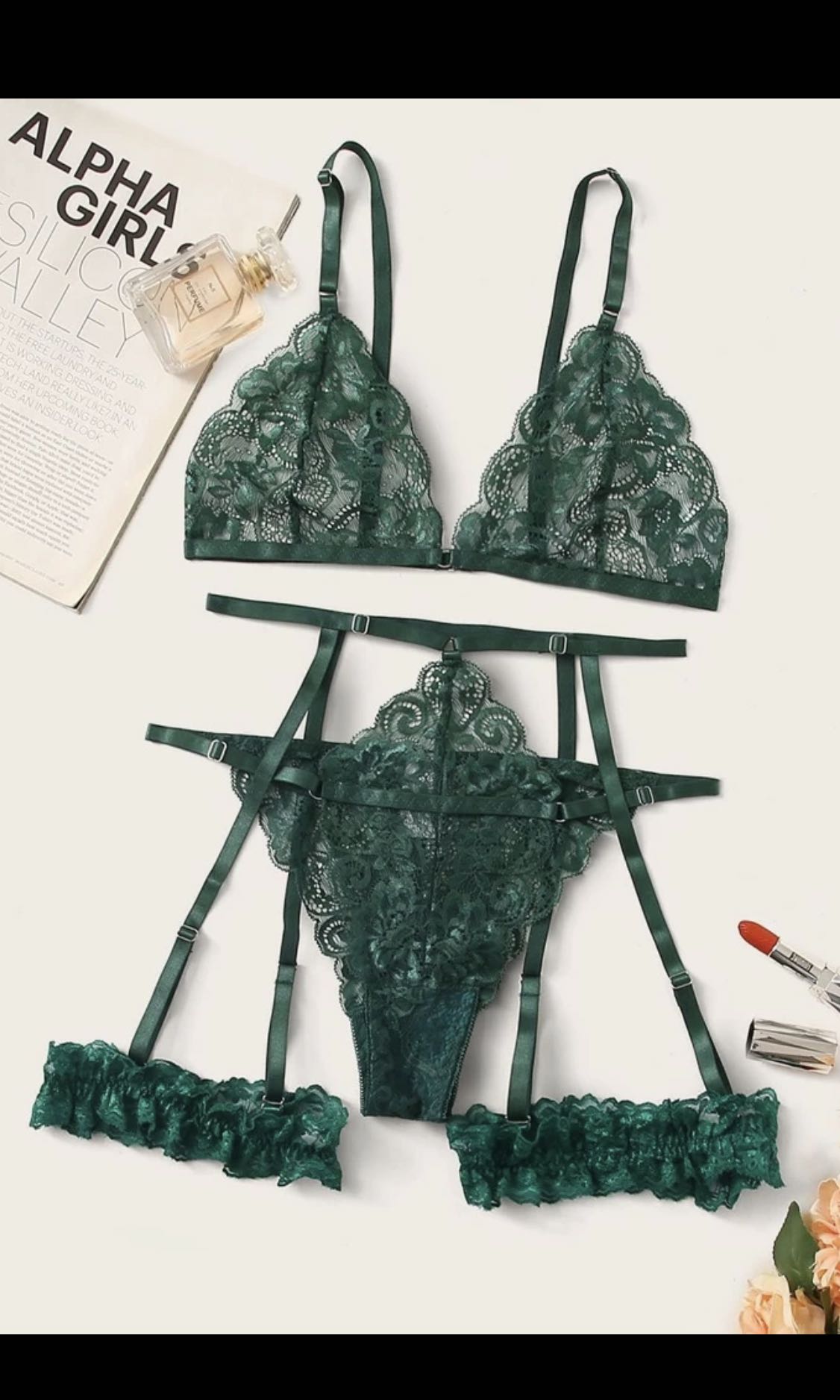 emerald green lingerie