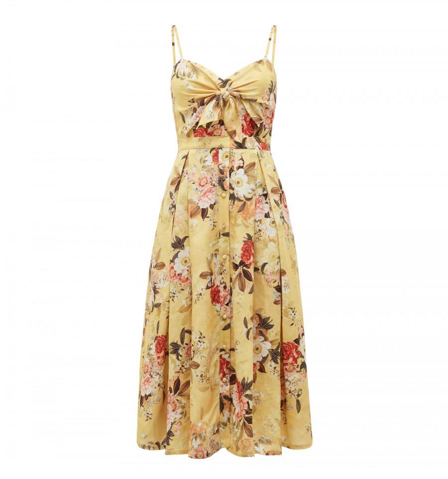 Mia tie front cheap button through dress